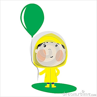 Happy cute kid boy for children`s books design, study guides and postcards Vector Illustration